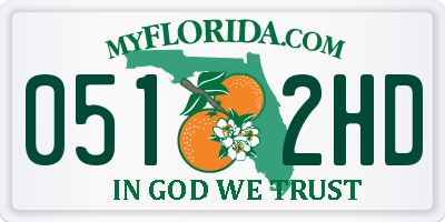 FL license plate 0512HD