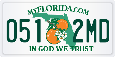 FL license plate 0512MD