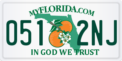 FL license plate 0512NJ