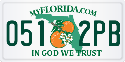 FL license plate 0512PB