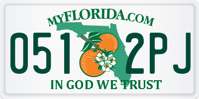 FL license plate 0512PJ