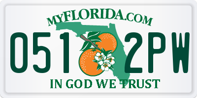 FL license plate 0512PW