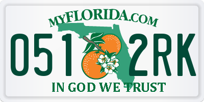 FL license plate 0512RK