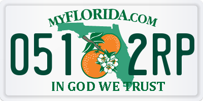 FL license plate 0512RP