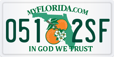 FL license plate 0512SF