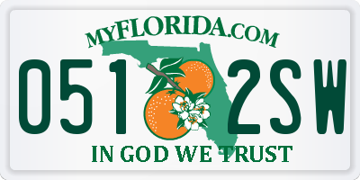 FL license plate 0512SW