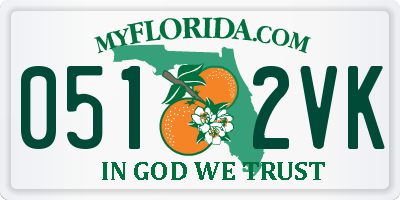 FL license plate 0512VK