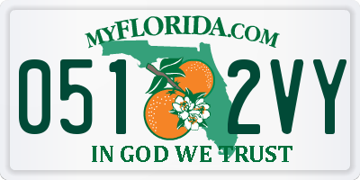 FL license plate 0512VY