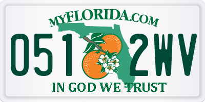FL license plate 0512WV