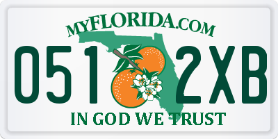FL license plate 0512XB