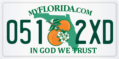 FL license plate 0512XD