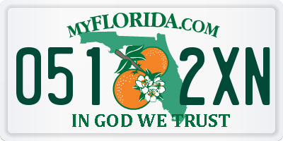 FL license plate 0512XN