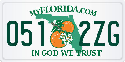 FL license plate 0512ZG