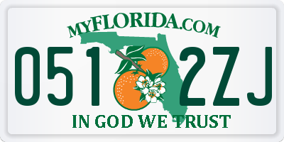 FL license plate 0512ZJ