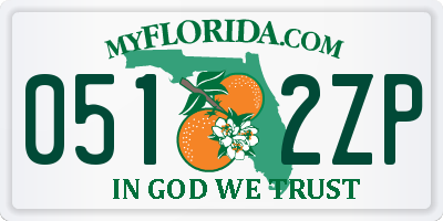 FL license plate 0512ZP