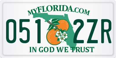 FL license plate 0512ZR