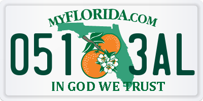FL license plate 0513AL