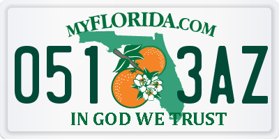 FL license plate 0513AZ
