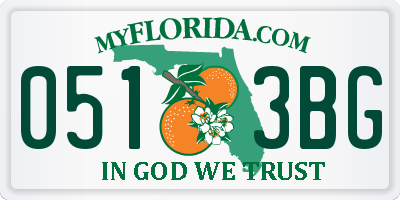 FL license plate 0513BG