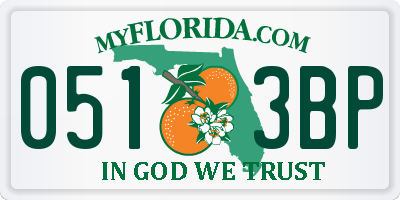 FL license plate 0513BP