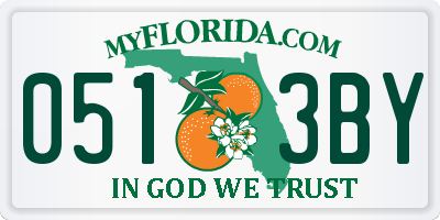 FL license plate 0513BY
