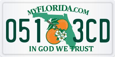 FL license plate 0513CD