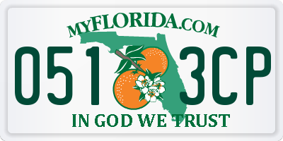 FL license plate 0513CP