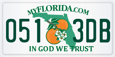 FL license plate 0513DB
