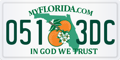FL license plate 0513DC