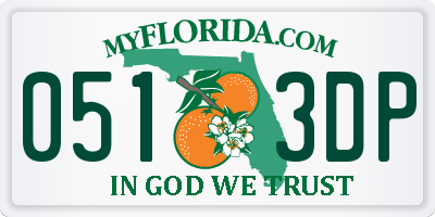 FL license plate 0513DP