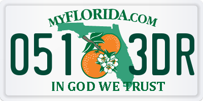 FL license plate 0513DR