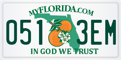 FL license plate 0513EM
