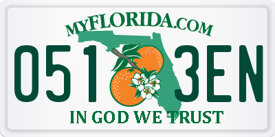 FL license plate 0513EN