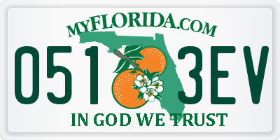 FL license plate 0513EV