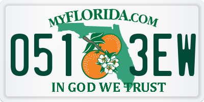 FL license plate 0513EW