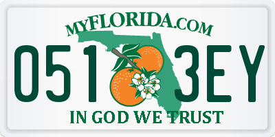 FL license plate 0513EY