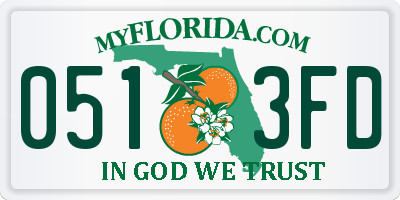 FL license plate 0513FD