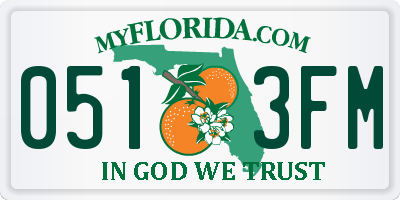FL license plate 0513FM