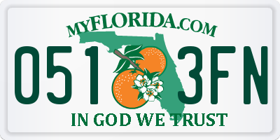 FL license plate 0513FN