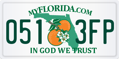 FL license plate 0513FP