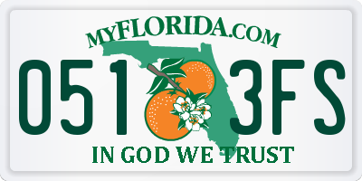 FL license plate 0513FS