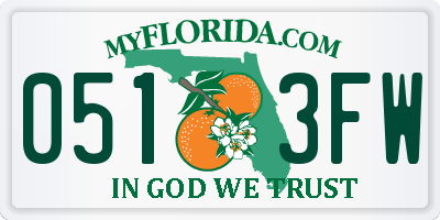 FL license plate 0513FW