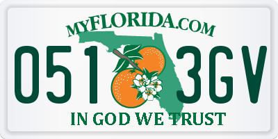FL license plate 0513GV