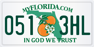 FL license plate 0513HL