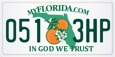 FL license plate 0513HP