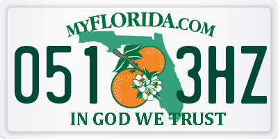 FL license plate 0513HZ