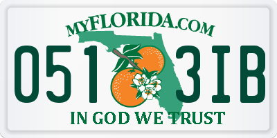 FL license plate 0513IB