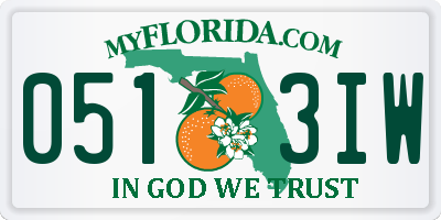 FL license plate 0513IW