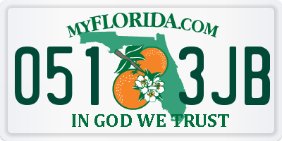 FL license plate 0513JB