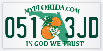 FL license plate 0513JD